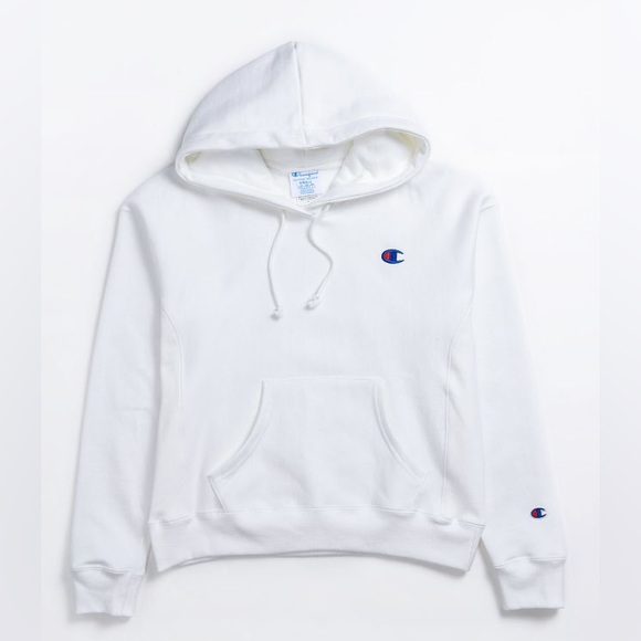 White champions hoodie, Kids medium (fits small/medium womens ) - Picture 1 of 7